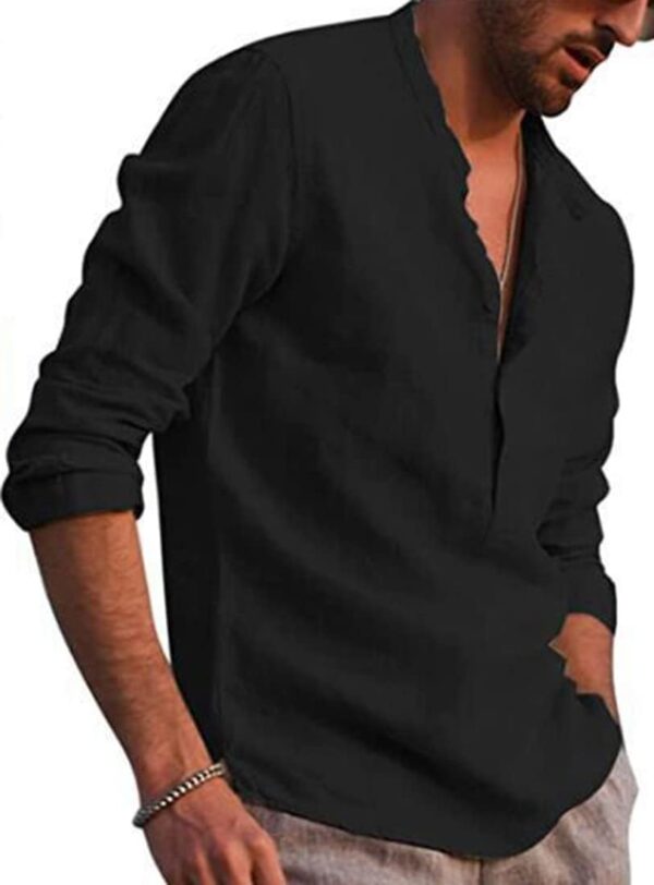 PADOLA Camicia Lino Uomo Slim Fit Elegante Bianco Estate-1