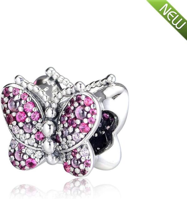 Pandocci Farfalla Bead 925 Argento Charm Bracciali Moda-1