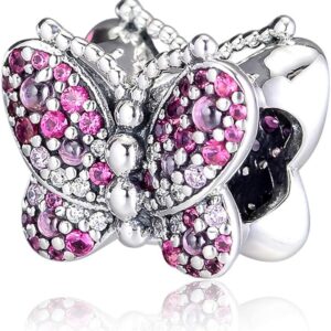 Pandocci Farfalla Bead 925 Argento Charm Bracciali Moda-0