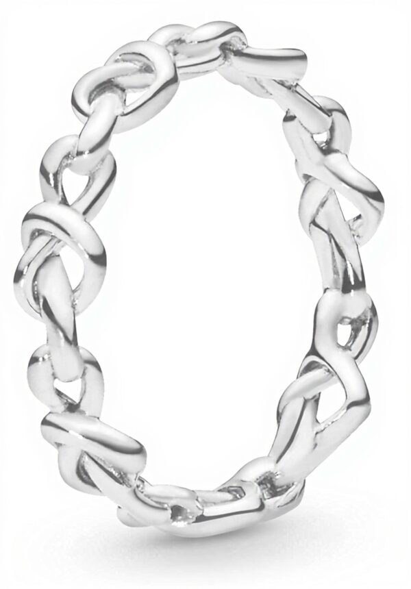 Anello cuori intrecciati Pandora argento fascia donna