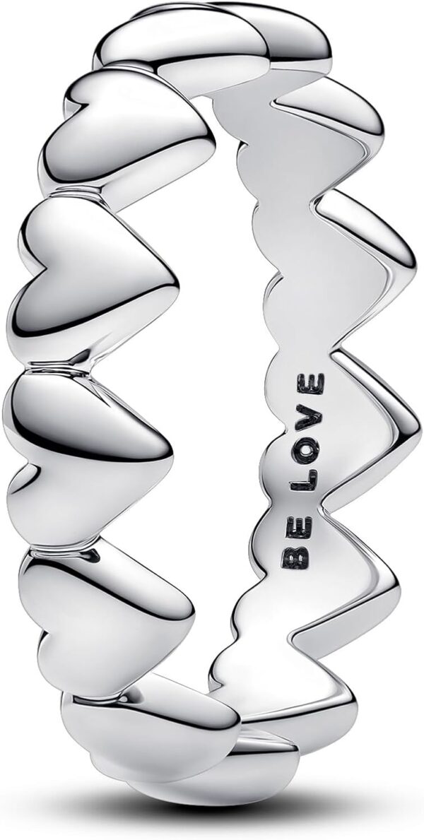 Anello Pandora Donna Argento Sterling Cuori Design-0