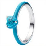 Anello Pandora Donna Argento Cuore Turchese 193828C01
