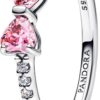 Anello Pandora argento fiocco rosa scintillante donna-0