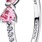 Anello Pandora argento fiocco rosa scintillante donna-0