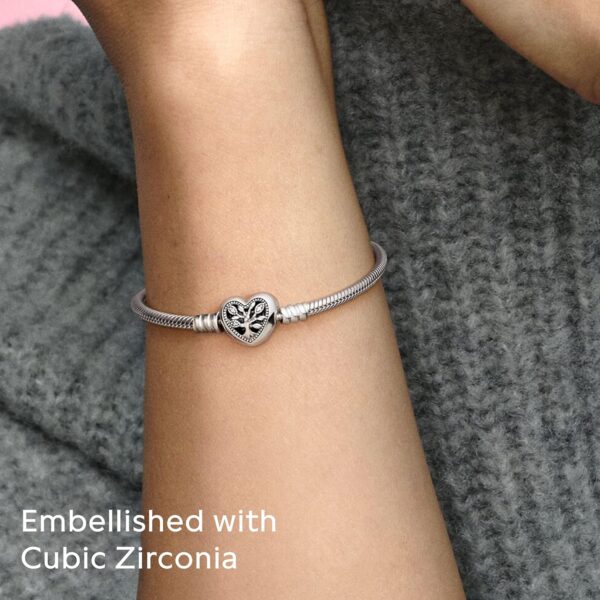 Bracciale PANDORA maglia snake cuore albero Famiglia donna-4