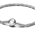 Pandora bracciale donna argento intrecciato serpente