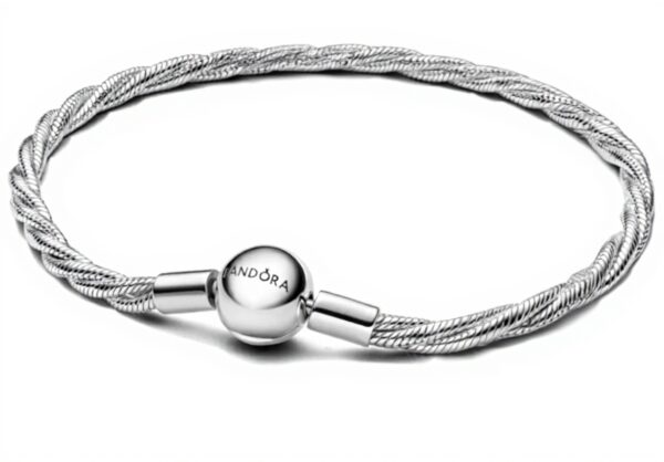Pandora bracciale donna argento intrecciato serpente