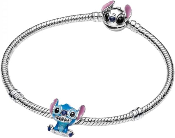 Pandora Charm Punto smalto blu ciondolo bracciale donna-2