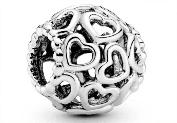 Charm cuori PANDORA lavorazione openwork gioielli donna