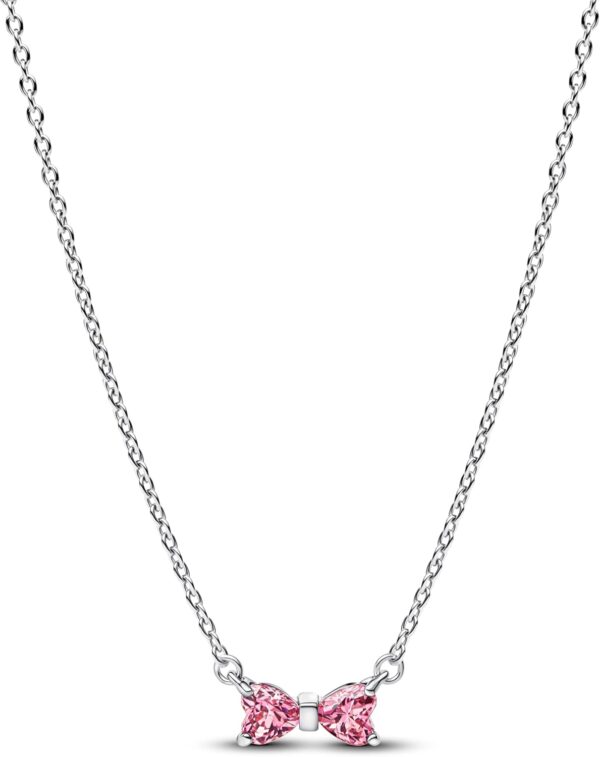 Collana Pandora fiocco rosa argento donna gioielli-0