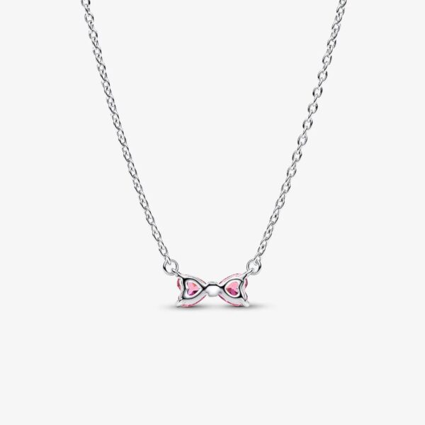 Collana Pandora fiocco rosa argento donna gioielli-1