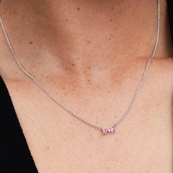 Collana Pandora fiocco rosa argento donna gioielli-3