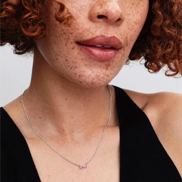 Collana Pandora fiocco rosa argento donna gioielli-4