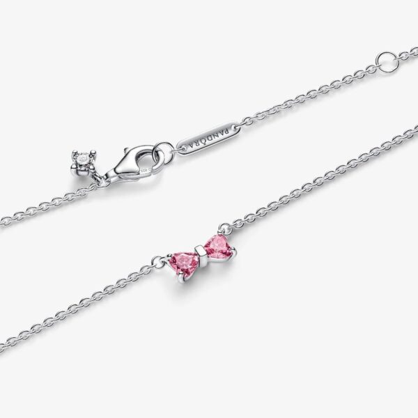 Collana Pandora fiocco rosa argento donna gioielli-2