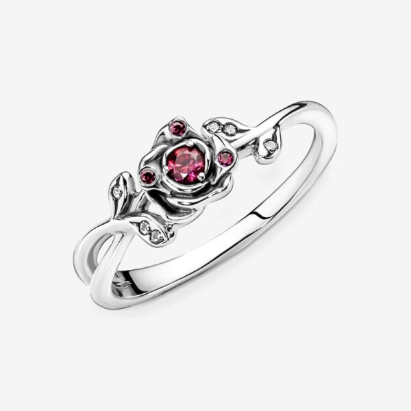 Anello PANDORA Disney Bella Bestia argento zirconi rossi-5