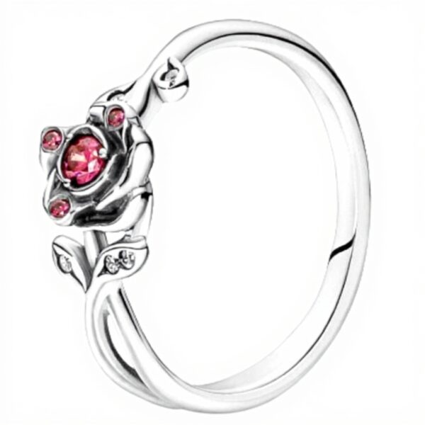 Anello PANDORA Disney Bella Bestia argento zirconi rossi