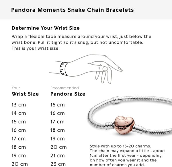 Bracciale Pandora maglia snake cuore oro rosa donna-5