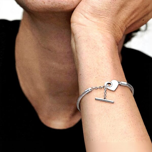 Bracciale Pandora maglia snake chiusura a T personalizzabile