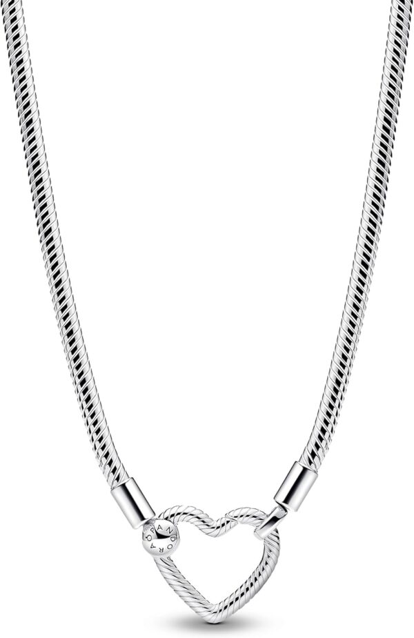 Collana PANDORA cuore argento sterling donna gioielli-0