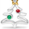 Ciondolo albero di Natale PANDORA argento oro zirconi