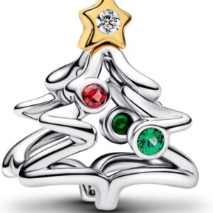 Ciondolo albero di Natale PANDORA argento oro zirconi-0