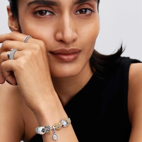 Ciondolo Pandora foca argento cristallo vetro pietra luna-5