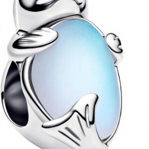 Ciondolo Pandora foca argento cristallo vetro pietra luna