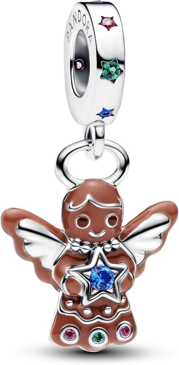 Ciondolo angelo pan di zenzero Pandora argento zirconi-0