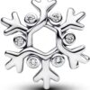 Ciondolo fiocco neve Pandora argento zirconi charm donna-1