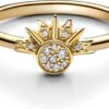 Anello sole PANDORA oro 14k zirconia cubica donna-1