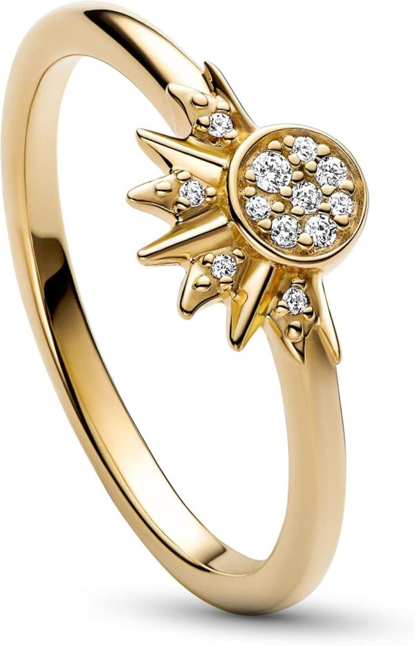 Anello sole PANDORA oro 14k zirconia cubica donna-2
