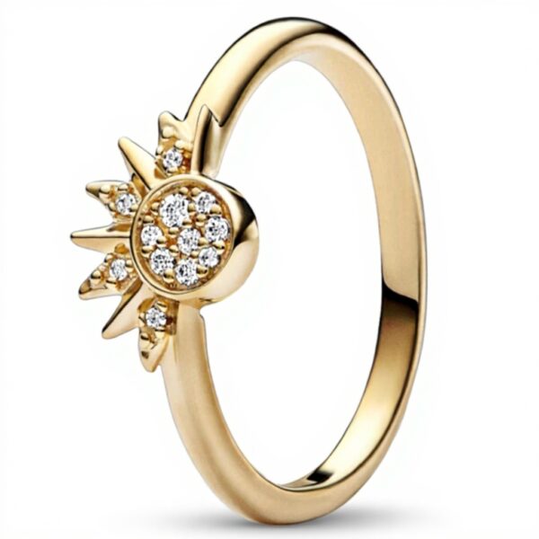 Anello sole PANDORA oro 14k zirconia cubica donna
