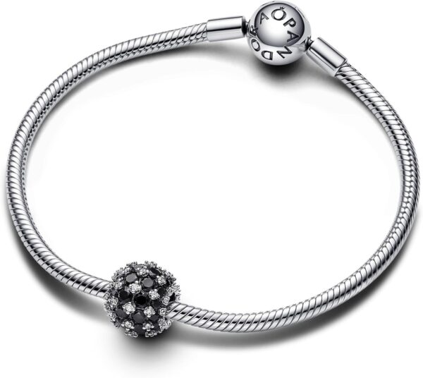 Charm Pandora pavè pietre luminose sfera gioielli donna-2