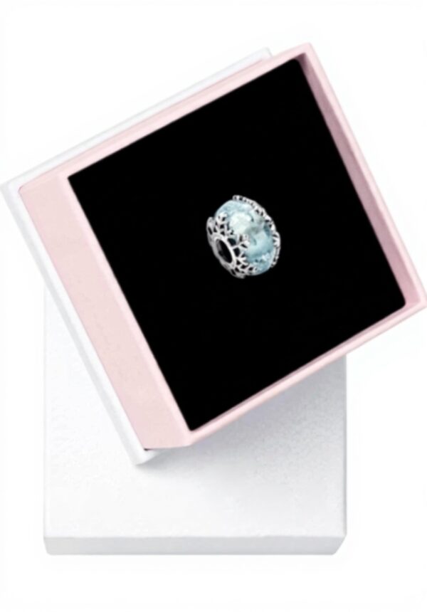 Charm PANDORA fiocco neve Argento Sterling vetro Murano