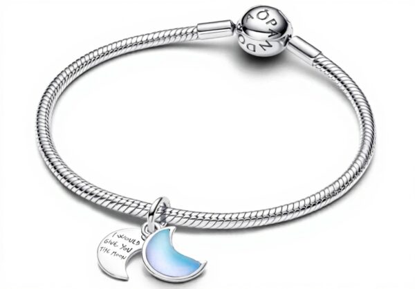 Ciondolo mezzaluna Pandora argento sterling resina donna