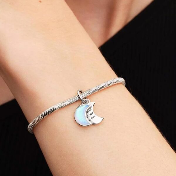 Ciondolo mezzaluna Pandora argento sterling resina donna-3