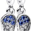 Pandora ciondolo ali argento Sterling cristallo blu donna-0