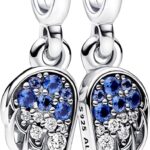 Pandora ciondolo ali argento Sterling cristallo blu donna-0