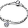 Pandora ciondolo ali argento Sterling cristallo blu donna