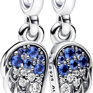 Pandora ciondolo ali argento Sterling cristallo blu donna-0
