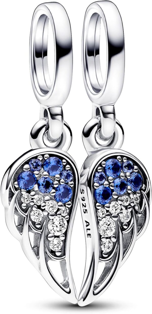 Pandora ciondolo ali argento Sterling cristallo blu donna-0