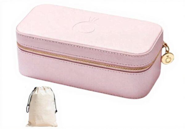 Scatola portagioie Pandora rosa tessuto sintetico A008