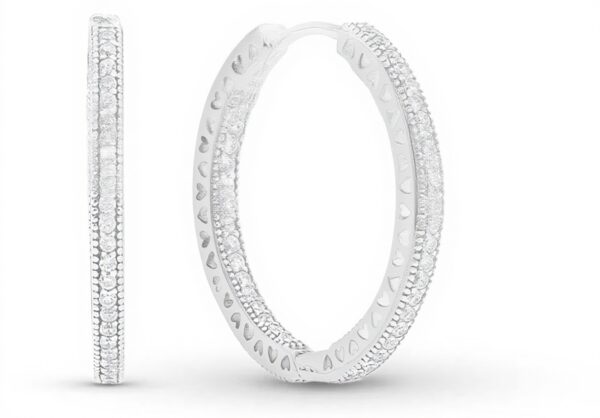 Orecchini PANDORA cerchi cuori zirconia cubica argento