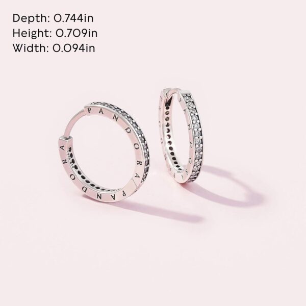 Orecchini PANDORA Signature Argento Zirconia Cubica Donna-3