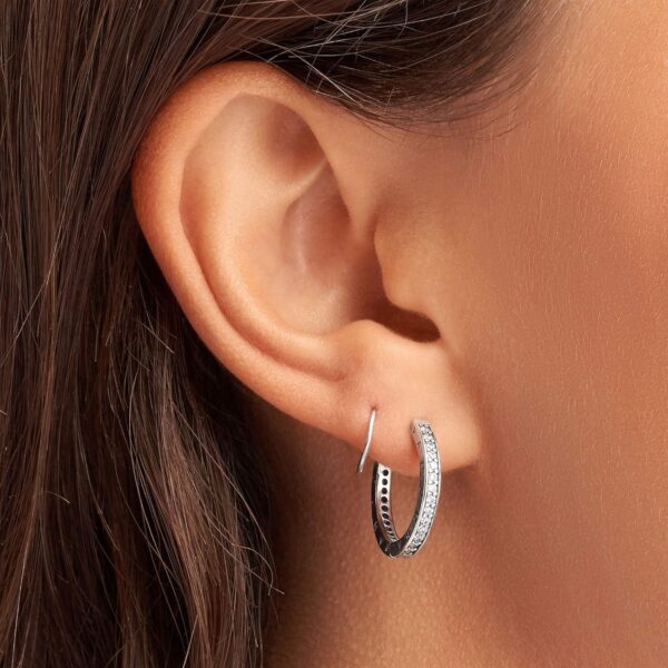 Orecchini PANDORA Signature Argento Zirconia Cubica Donna-2