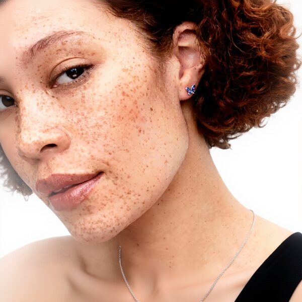 Orecchini a perno farfalla Pandora argento cristalli donna