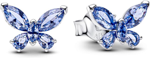 Orecchini a perno farfalla Pandora argento cristalli donna-0