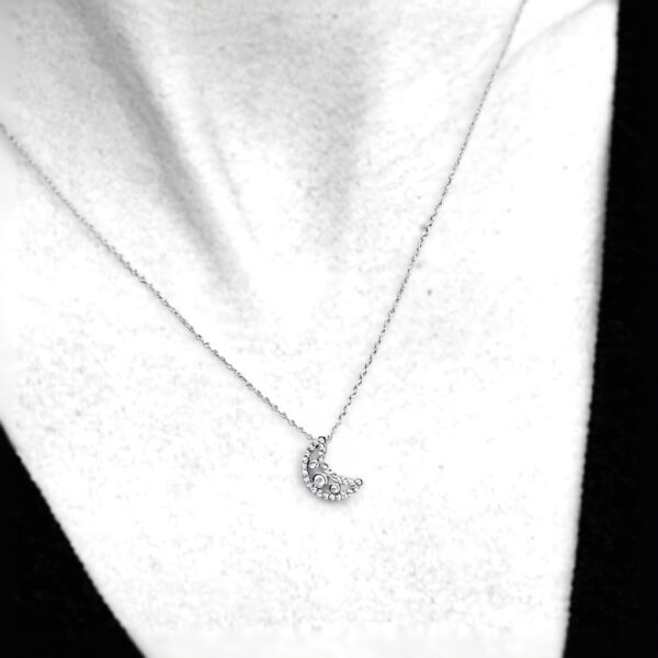 Collana PANDORA mezzaluna argento zirconi donna gioielli