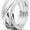 Anello Pandora argento zirconia linee scintillanti donna