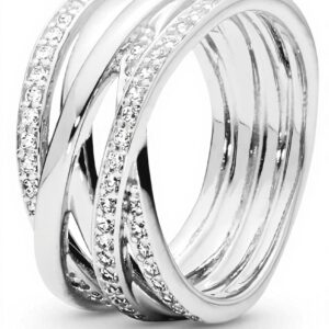 Anello Pandora argento zirconia linee scintillanti donna